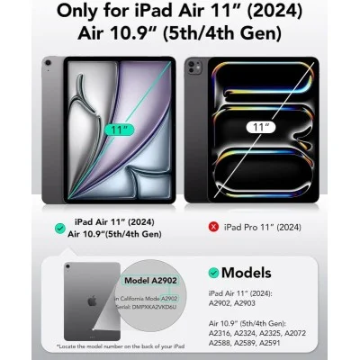 Esr Ipad Air 11" 2024 Rebound Hybrid 360 Case - Black